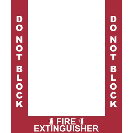 SUPERIOR MARK Floor Marking Border Tape, Fire Extinguisher Border, 4in , Rubber IN-40-909